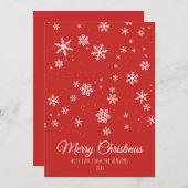 モダンクリスマスの雪 – 赤 シーズンカード (正面/裏面)