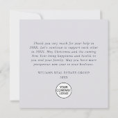 モダンクリスマスの飾り企業の休日 サンキューカード (裏面)