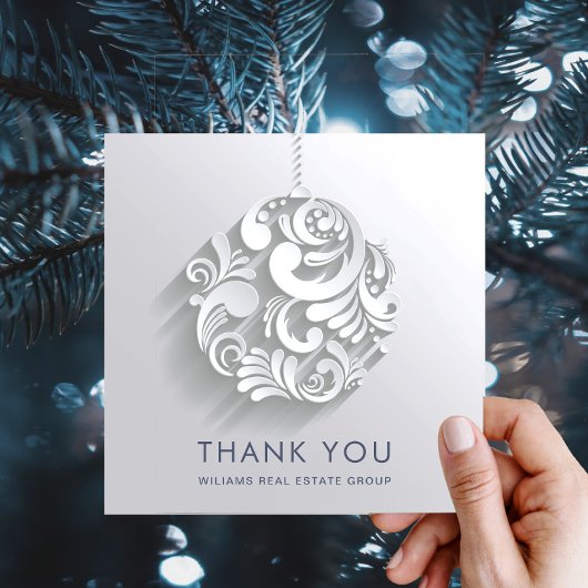 モダンクリスマスの飾り企業の休日 サンキューカード