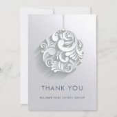 モダンクリスマスの飾り企業の休日 サンキューカード (正面)