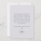 モダンクリスマスの飾り企業の休日 サンキューカード (裏面)