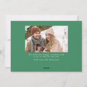 モダンクリスマスはっきりしたスクリプトJOY写真 シーズンカード (裏面)