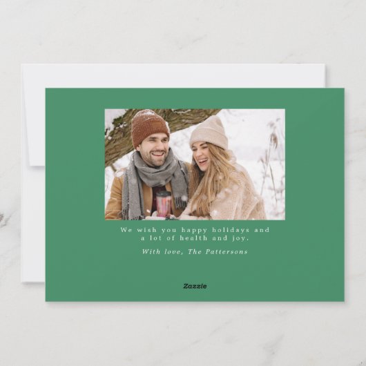 モダンクリスマスはっきりしたスクリプトJOY写真 シーズンカード (裏面)