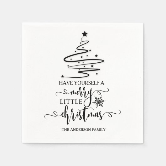 モダンクリスマスは少しメリーだ スタンダードカクテルナプキン (正面)