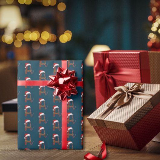 モダンクリスマスアルファベカスタムットA紙 ラッピングペーパー
