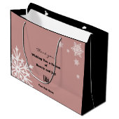 モダンクリスマスウィッシュブラックピンク紙バッグ ラージペーパーバッグ (正面アングル)