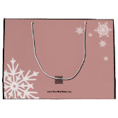 モダンクリスマスウィッシュブラックピンク紙バッグ ラージペーパーバッグ (裏面)