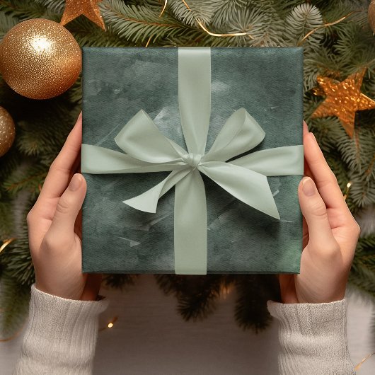 モダンクリスマスウォーターカラーグリーンラッピング紙 ラッピングペーパー