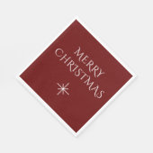 モダンクリスマスエレガントタイポグラフィ赤 スタンダードランチョンナプキン (角)