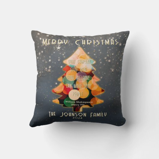 モダンクリスマスエレガントパーソナライズされた引用文 クッション (裏面)