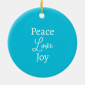 モダンクリスマスエンジェルブルーハートカスタム年の名前 セラミックオーナメント (裏面)