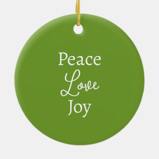 モダンクリスマスエンジェルレッドグリーンホリーリース名 セラミックオーナメント (裏面)