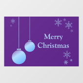 モダンクリスマスオーナメントと雪 ウィンドウサイン (シート)