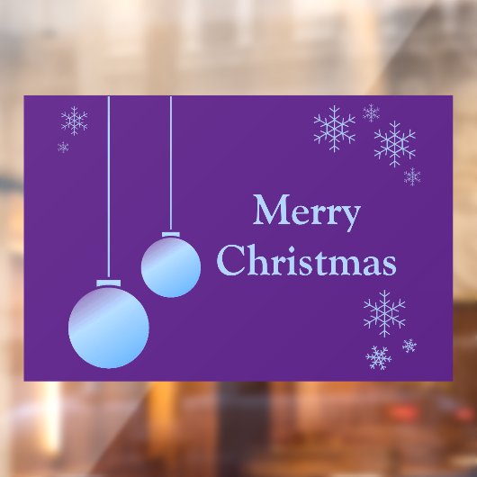 モダンクリスマスオーナメントと雪 ウィンドウサイン (シート2)