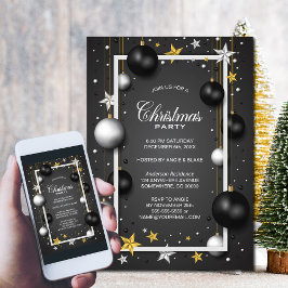 モダンクリスマスオーナメントクリスマスパーティー 招待状