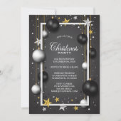 モダンクリスマスオーナメントクリスマスパーティー 招待状 (正面)