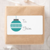 モダンクリスマスオーナメントホリデーギフトラベル、ティール（緑がかった色） ラベル (インサイチュ)