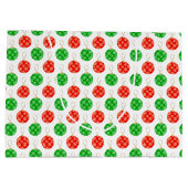 モダンクリスマスオーナメント – 赤い緑と金ゴールド ラージペーパーバッグ (裏面)