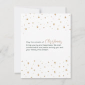 モダンクリスマスカード金ゴールド水色ツリー サンキューカード (裏面)