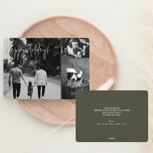 モダンクリスマスカード | オリーブトレンディーコラージュ シーズンカード