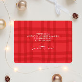 モダンクリスマスカード | 赤い格子縞のダブルフォト シーズンカード
