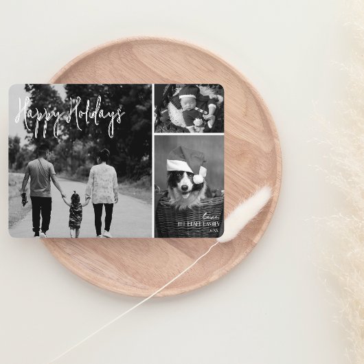 モダンクリスマスカード | B+Wトレンディーコラージュ シーズンカード