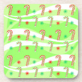 モダンクリスマスキャンディーキャンデザイン コースター (正面)