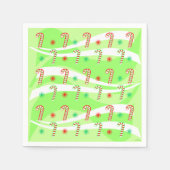 モダンクリスマスキャンディーキャンデザイン スタンダードカクテルナプキン (正面)