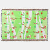 モダンクリスマスキャンディーキャンデザイン スローブランケット (正面)