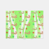 モダンクリスマスキャンディーキャンデザイン フリースブランケット (正面(横))