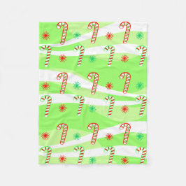 モダンクリスマスキャンディーキャンデザイン フリースブランケット