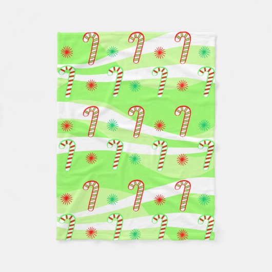 モダンクリスマスキャンディーキャンデザイン フリースブランケット (正面)