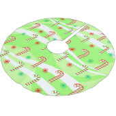 モダンクリスマスキャンディーキャンデザイン ブラッシュドポリエステルツリースカート (アングル)