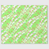 モダンクリスマスキャンディーキャンデザイン ラッピングペーパー (フラット)