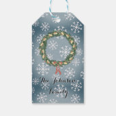 モダンクリスマスギフトボックス雪の結晶ギフトラベル ギフトタグ (裏面)
