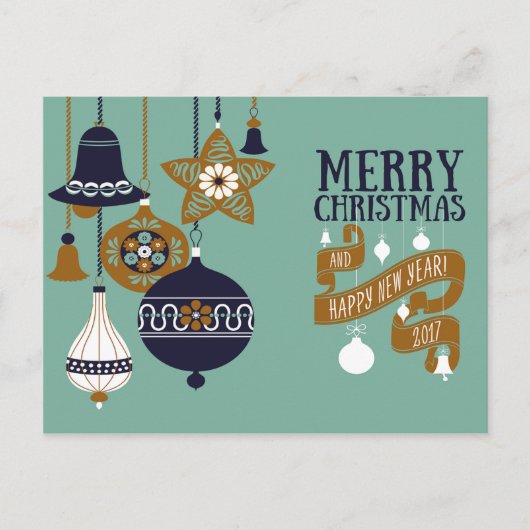 モダンクリスマスグリーティングカード シーズンポストカード (正面)