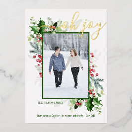 モダンクリスマスグリーナリーグリーティングフォイルホリデイCa 箔シーズンカード