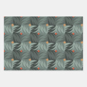 モダンクリスマスグリーンパターン ラッピングペーパーシート (正面2)