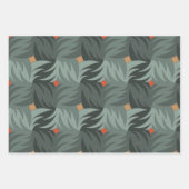 モダンクリスマスグリーンパターン ラッピングペーパーシート (正面)