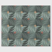 モダンクリスマスグリーンパターン ラッピングペーパー (フラット)