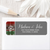 モダンクリスマスグレープレイド雪 ラベル (インサイチュ)