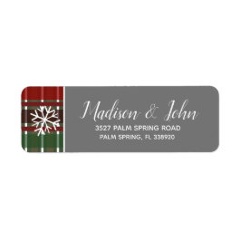 モダンクリスマスグレープレイド雪 ラベル
