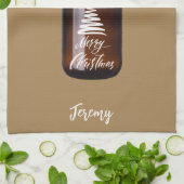 モダンクリスマスグロウラービアジュグ キッチンタオル (折り畳み)