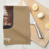 モダンクリスマスグロウラービアジュグ キッチンタオル (四つ折り)