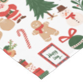 モダンクリスマスサンタとジンジャーブレッド テーブルクロス (アングル)
