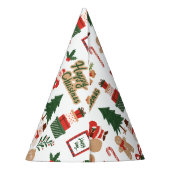 モダンクリスマスサンタとジンジャーブレッド パーティーハット (裏面)