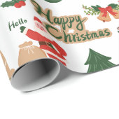 モダンクリスマスサンタとジンジャーブレッド ラッピングペーパー (ロールコーナー)