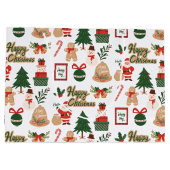 モダンクリスマスサンタとジンジャーブレッド ラージペーパーバッグ (裏面)