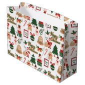 モダンクリスマスサンタとジンジャーブレッド ラージペーパーバッグ (裏面アングル)