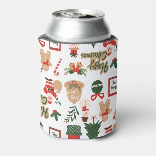 モダンクリスマスサンタとジンジャーブレッド 缶クーラー (缶裏面)